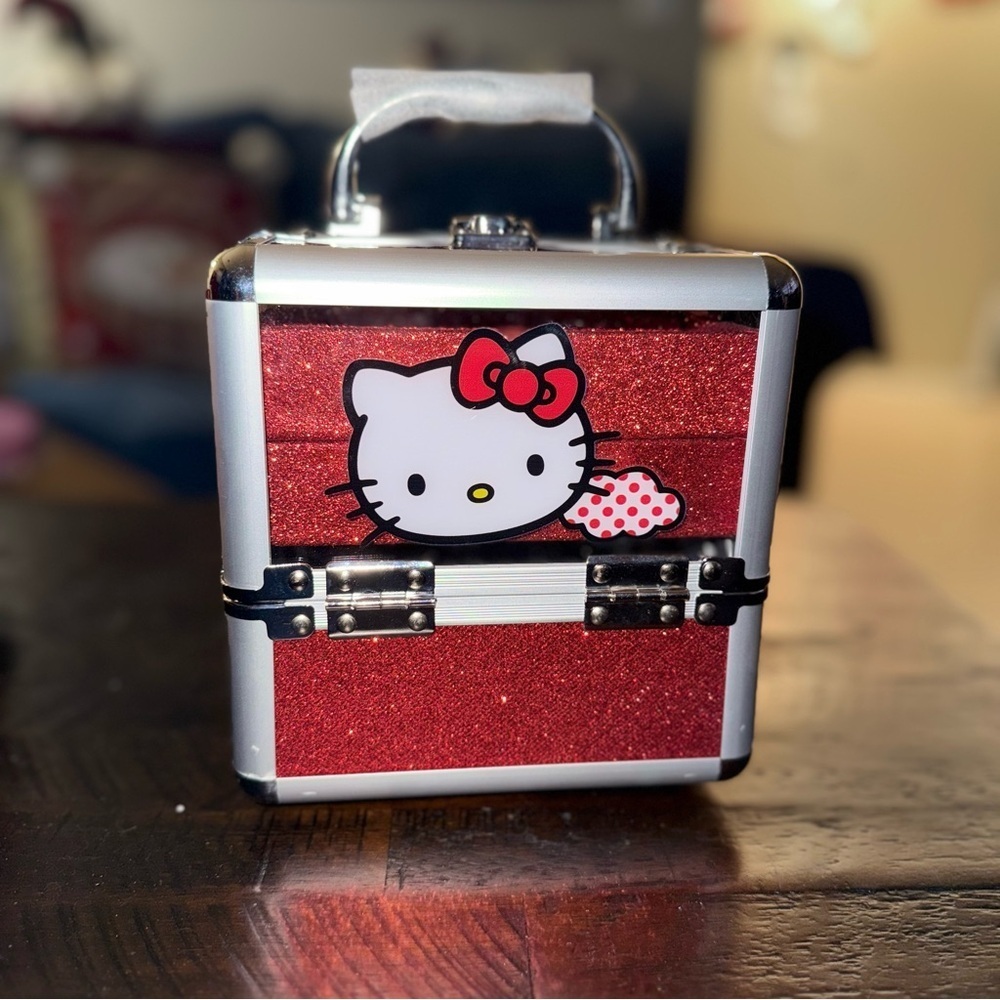Hello Kitty Sanrio Foldable Makeup Glitter Travel Box Gift For Girls Woman New